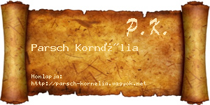 Parsch Kornélia névjegykártya